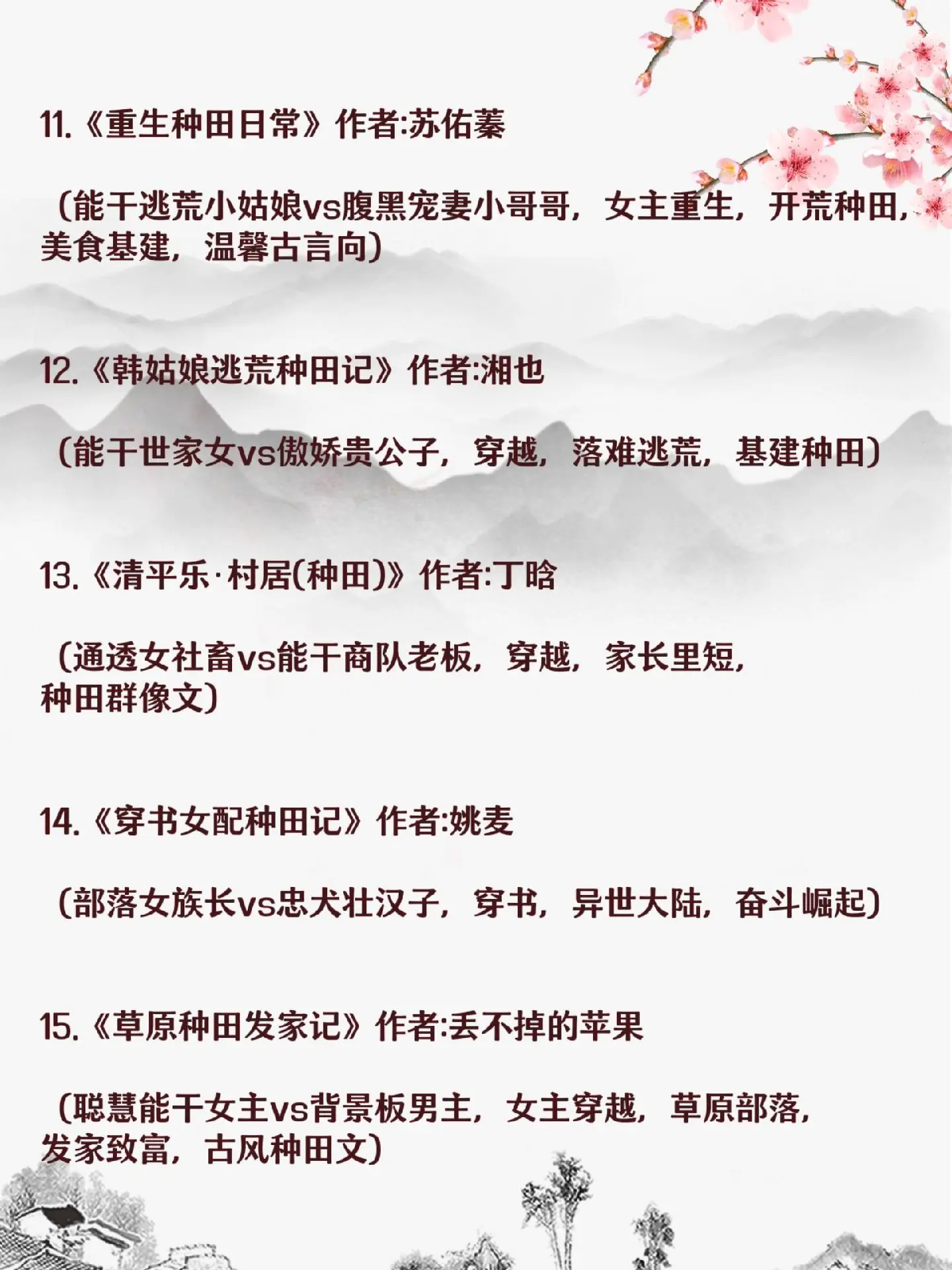 古风种田文合集，家族温馨日常，平平淡淡才是真