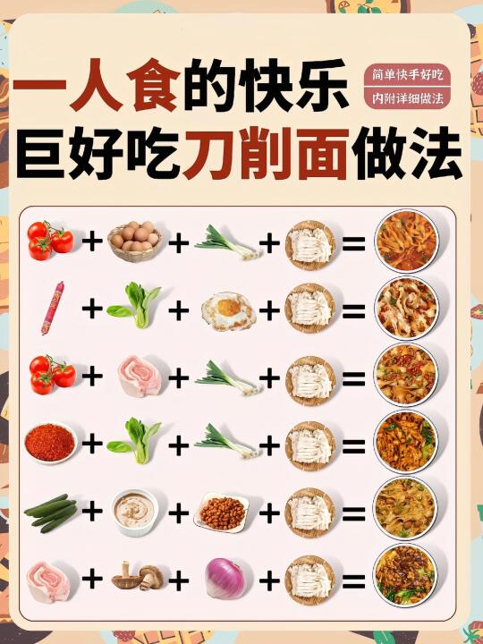 一人食快乐✨ 6种刀削面做法拯救你的胃