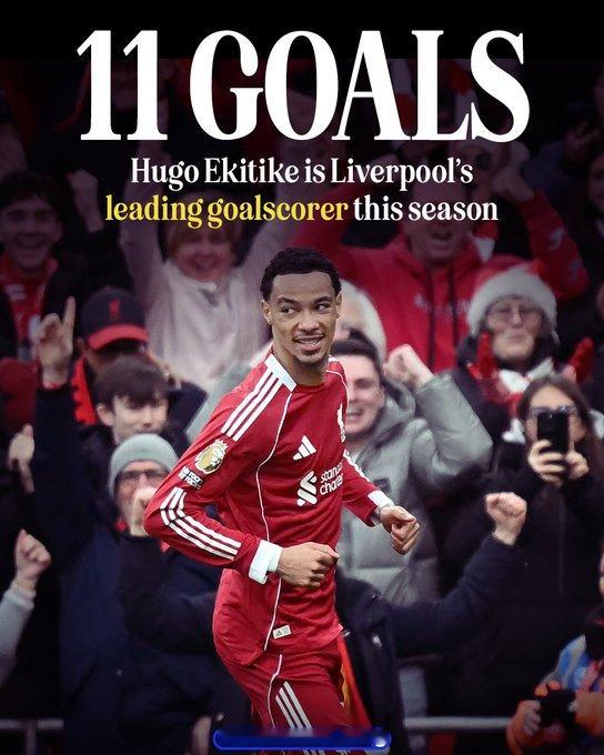 除了萨拉赫，雨果是自 2019 - 20 赛季的马内之后，首位队内单季各项赛事率