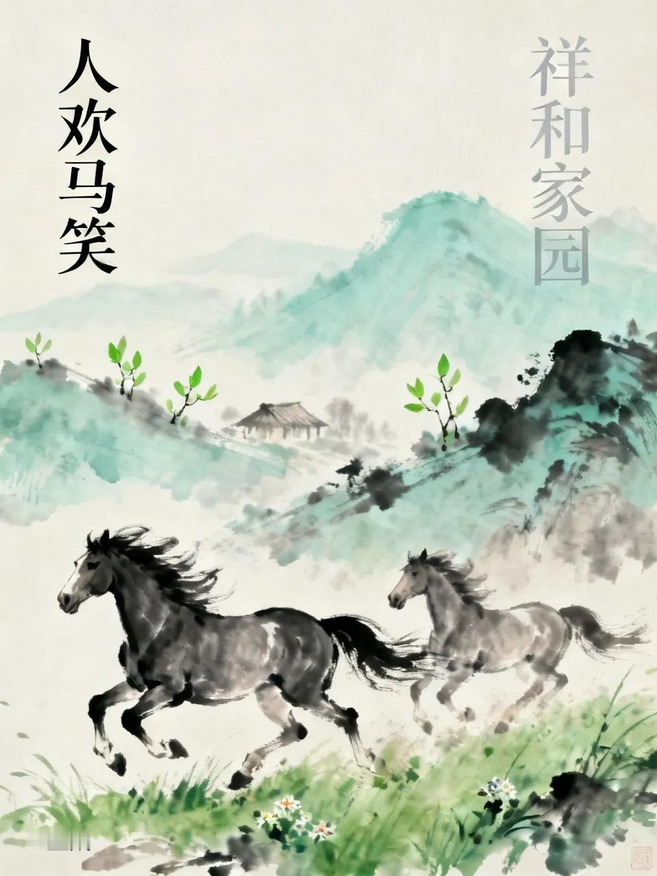 出上：花香鸟语山河美，
对下：马笑人欢遍地祥。
平台批阅并点评：
这副对联对仗工
