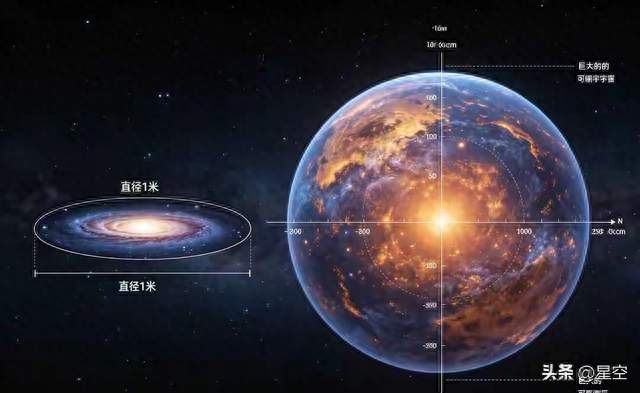 宇宙有多大？把银河系缩到1米宽，整个可观测宇宙会是这个样子