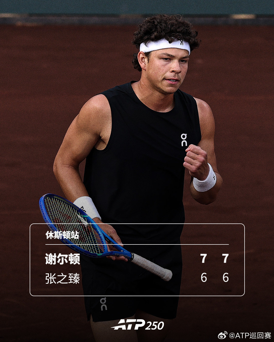 谢尔顿双抢七晋级🔥ATP250 休斯顿站第二轮，头号种子谢尔顿轰出21记ACE