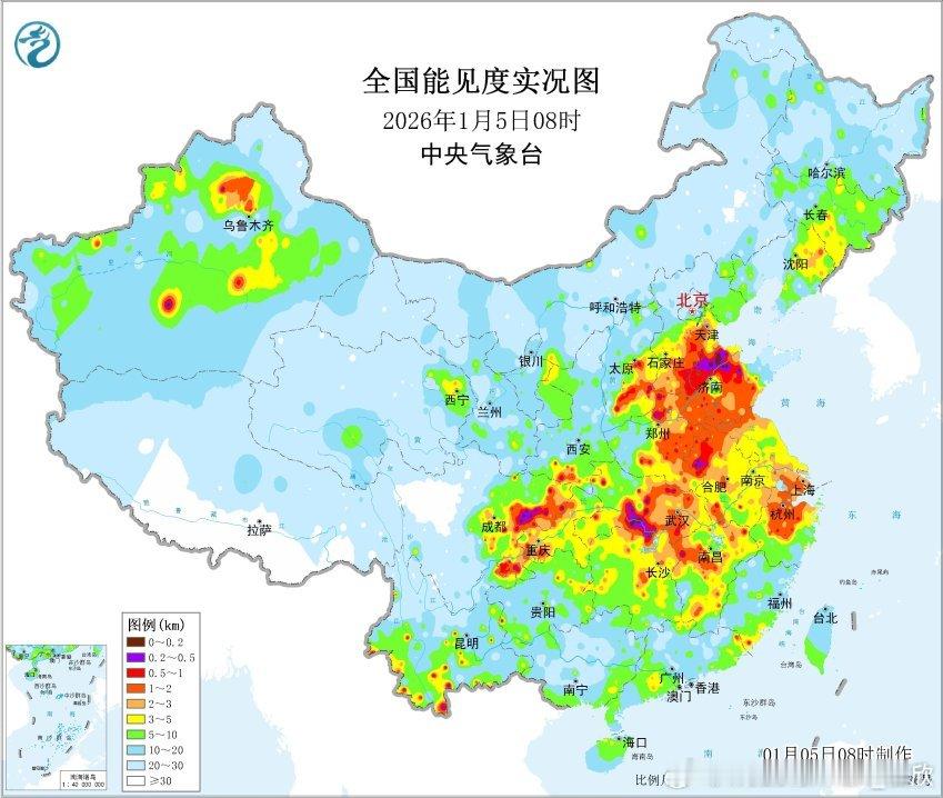 【雾和霾】今晨在山西、河北、山东、河南、安徽、湖北、四川等地出现大雾。局地出现能