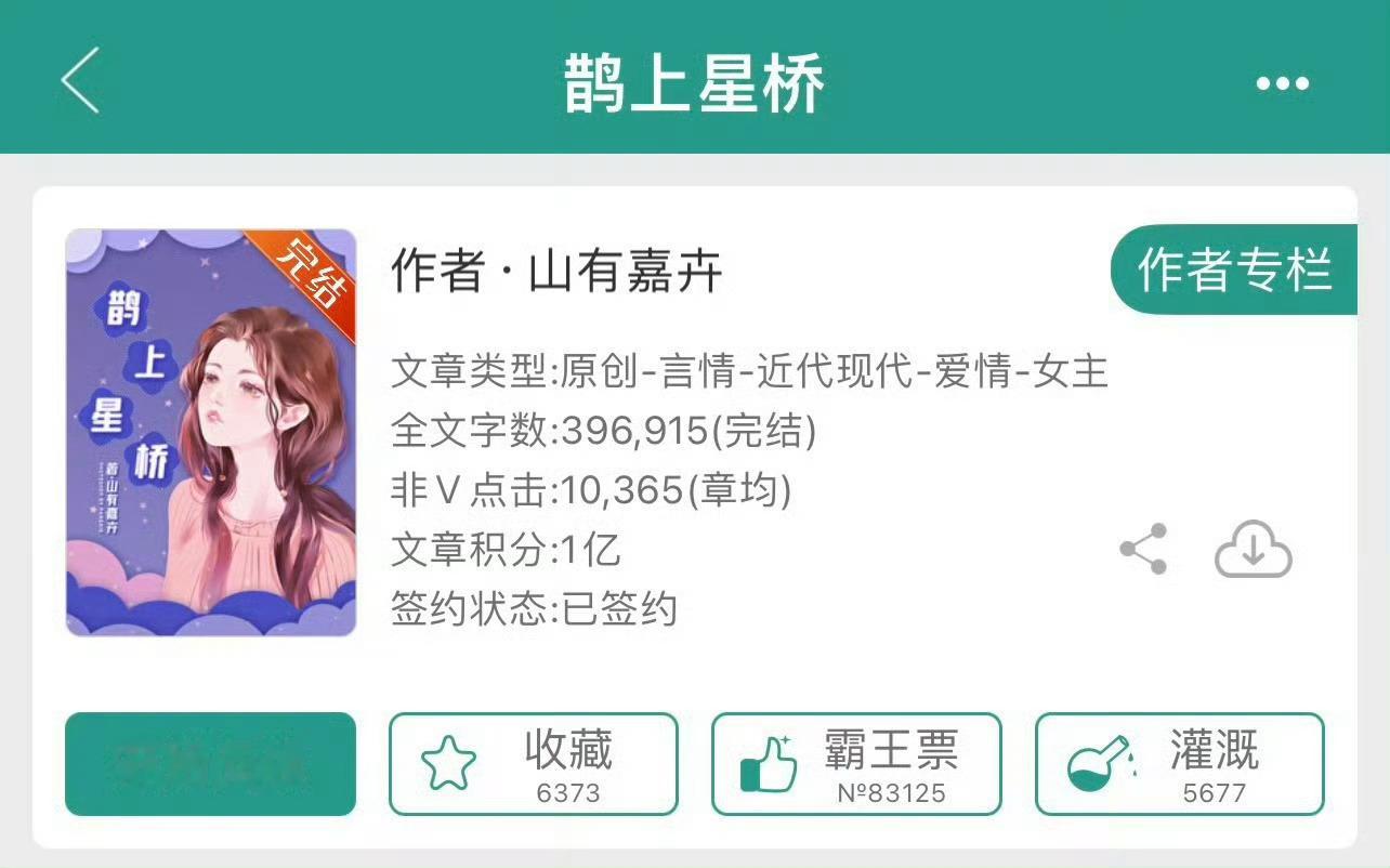 小说推荐：《鹊上星桥》 作者:山有嘉卉简评：娇俏明艳大小姐vs温柔内敛男医生，青