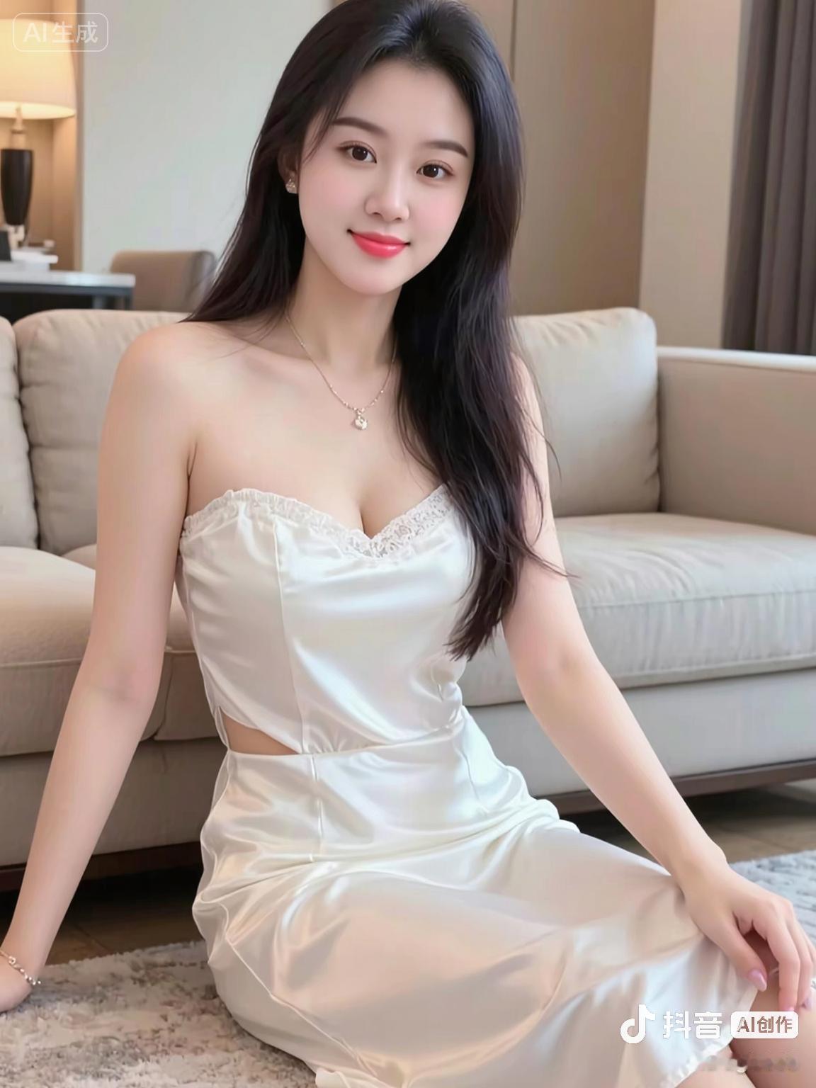 性感小白裙 好身材好气质 颜值在线
