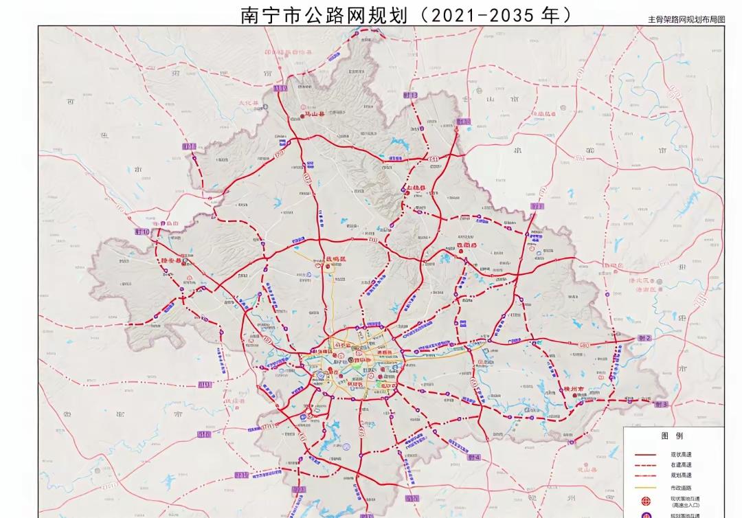 面对南宁把泉南高速和广昆高速外移了之后，原来的路段改为快速路我个人是这样做比较合