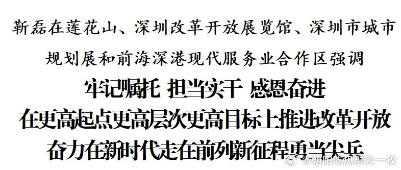 3月24日，靳磊履新深圳后，首次调研来到了莲花山、深圳改革开放展览馆、深圳市城市