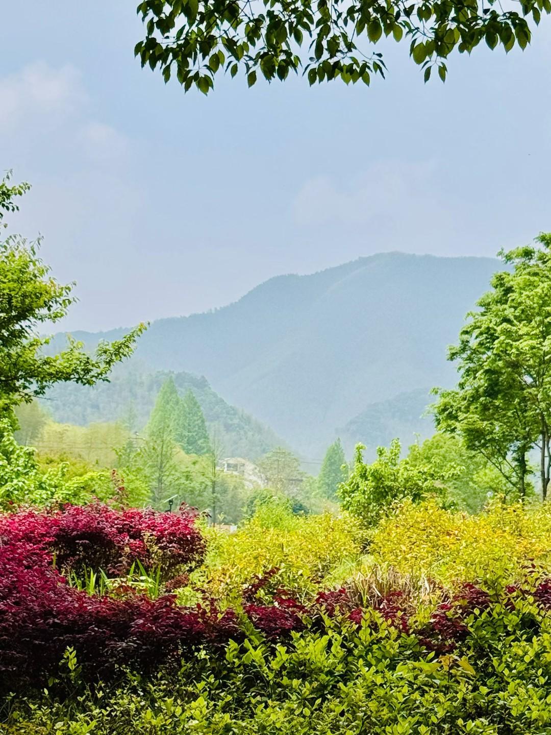 山间绿意盎然，花海色彩斑斓，自然之美尽收眼底。
上联:青山绿水间，
下联:花影映