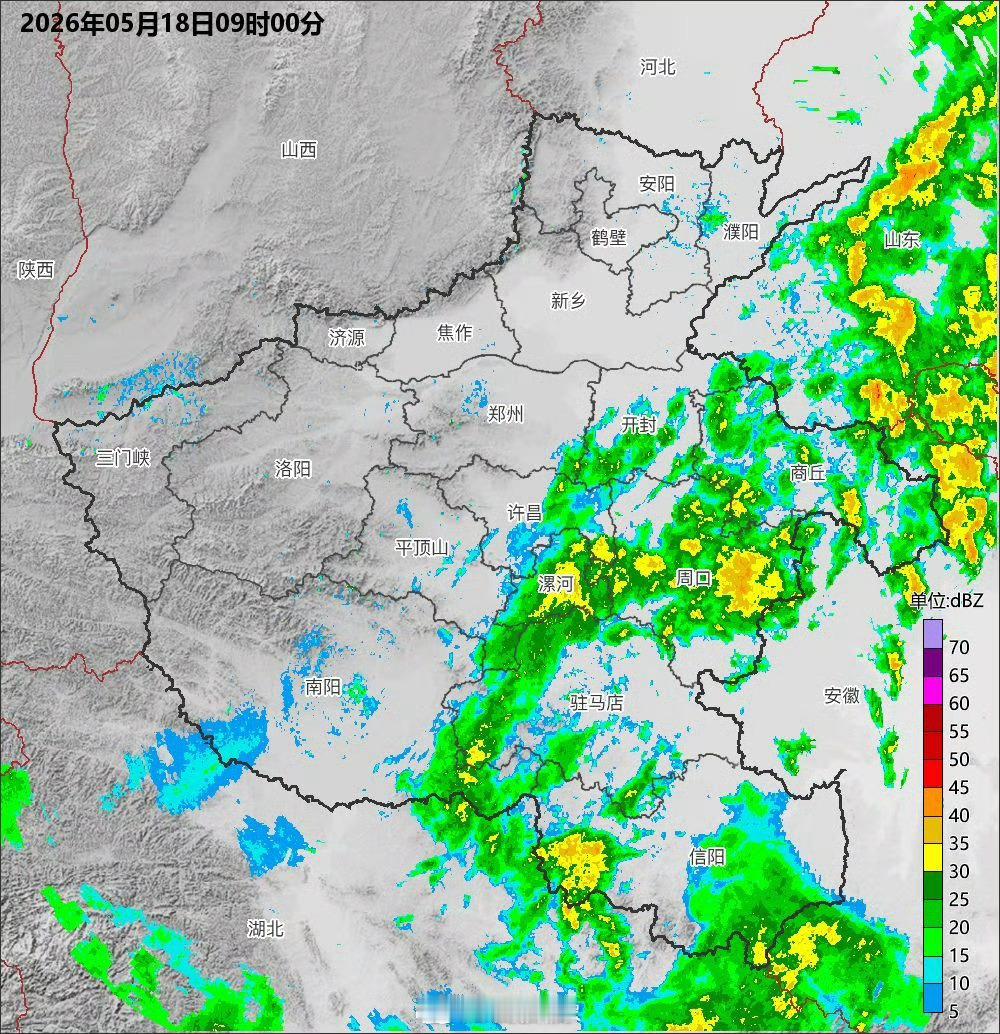 天气实况雨雨雨雨雨雨河南连下6天雨 当前河南大部被厚厚的云层覆盖，主要的降水区域