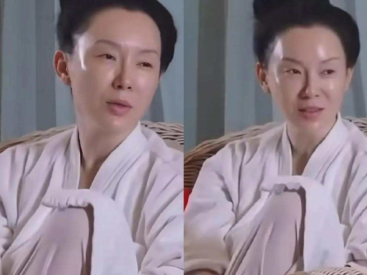 陈数素颜暴露眼睛怎么这么小，完全认不出来了。女神魅力全无，大小眼一个站岗，一个放