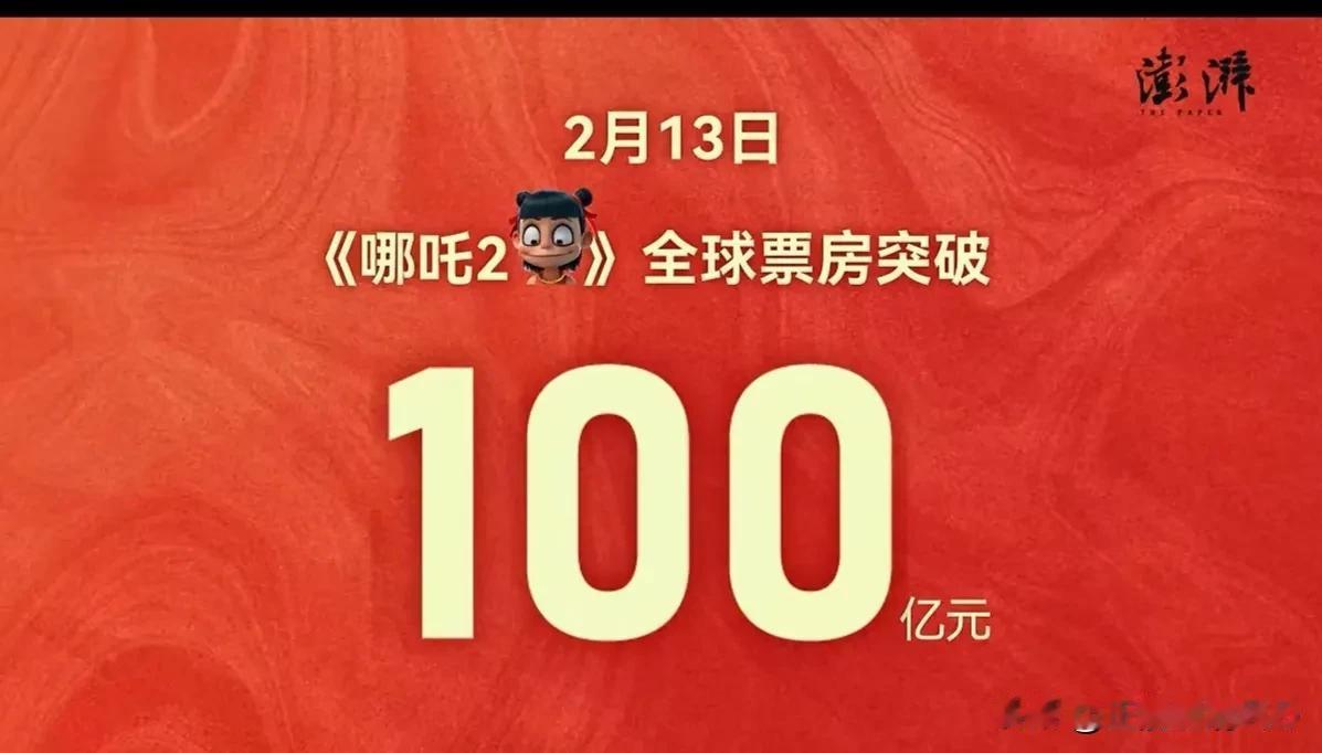 厉害了！《哪吒2》票房破100亿！

大年初一《哪吒2》横空出世！
第2天就坐稳