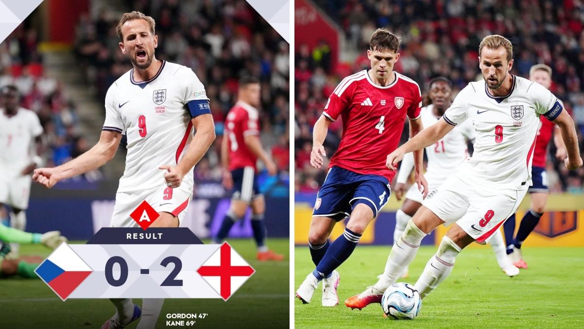 欧国联：英格兰2-0十人捷克，拿下小组赛首胜。
阿诺德助攻，戈登破僵，凯恩建功。