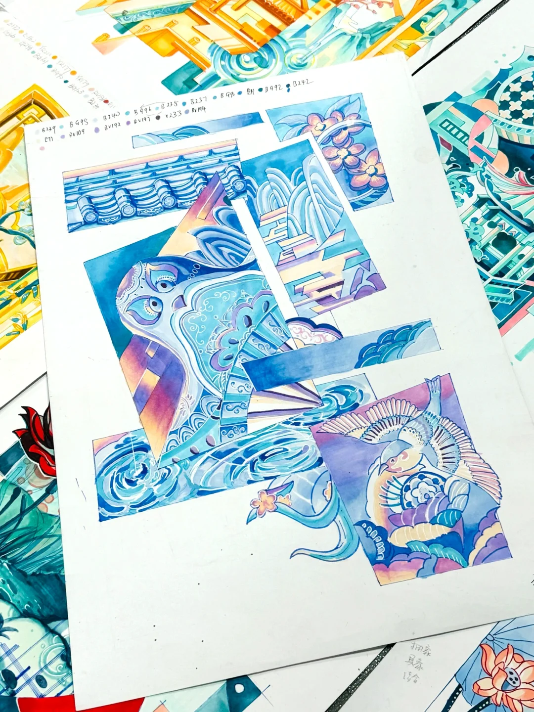 马克笔手绘必学的晕染技巧快学起来～