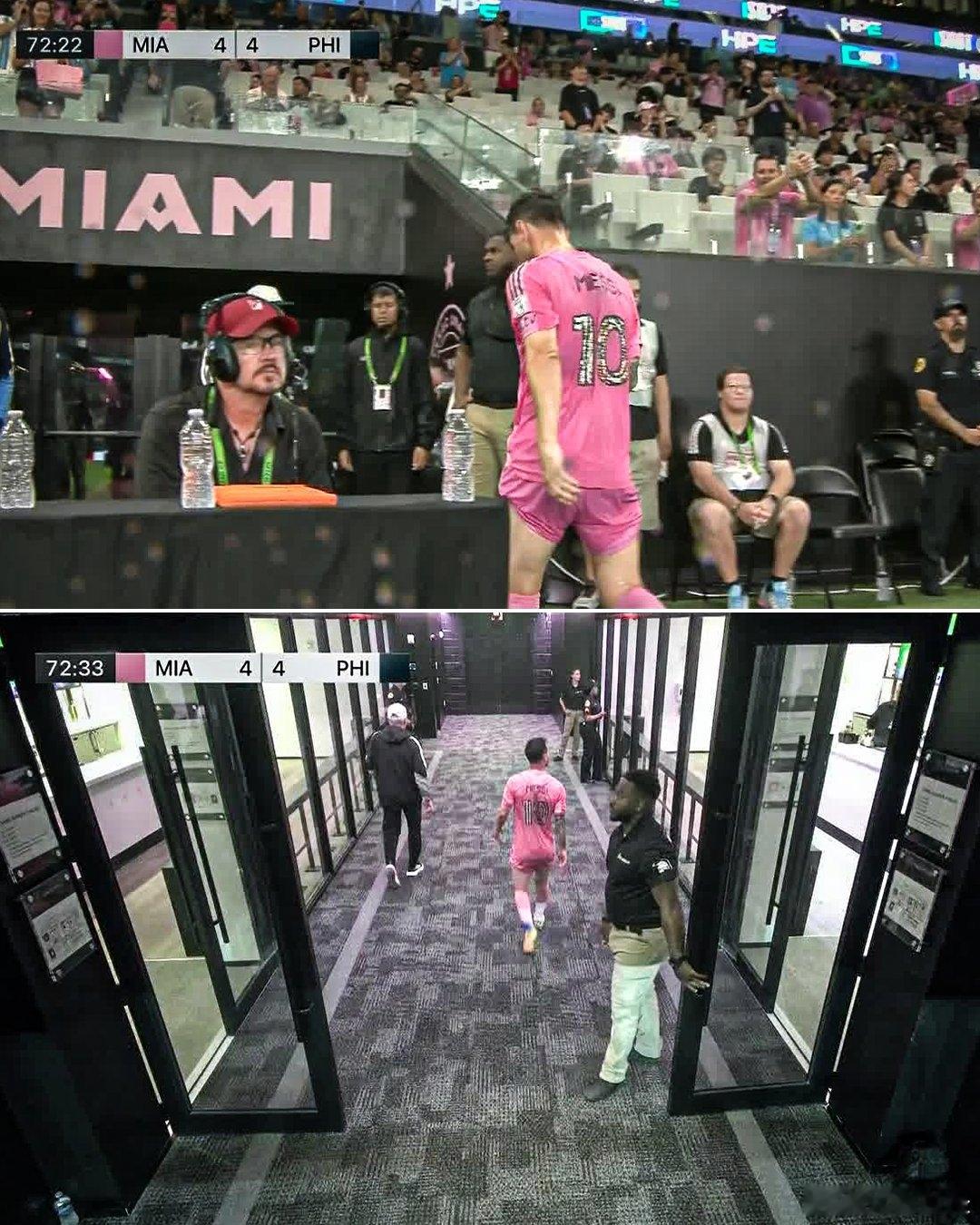 【ESPN曝梅西下场因腿筋不适】5月25日，据直播吧：今早美职联常规赛，迈阿密国