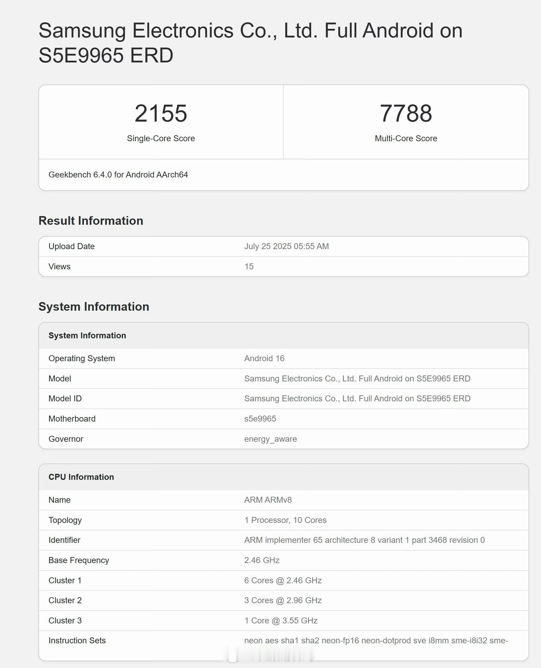 大料... 三星猎户座Exynos 2600 首次跑分，X930 2.4GHz跑