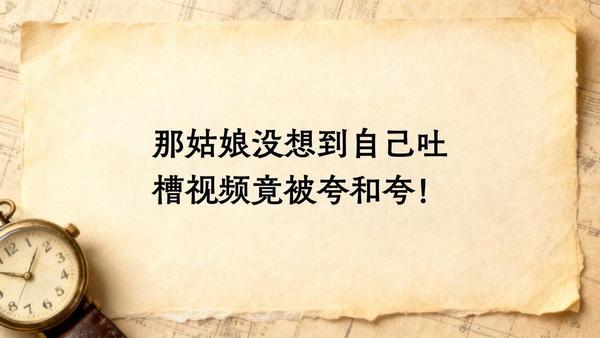 太意外了
那姑娘怎么也想不到，自己发的吐槽视频，不是被夸共情，也不是被骂软弱，而