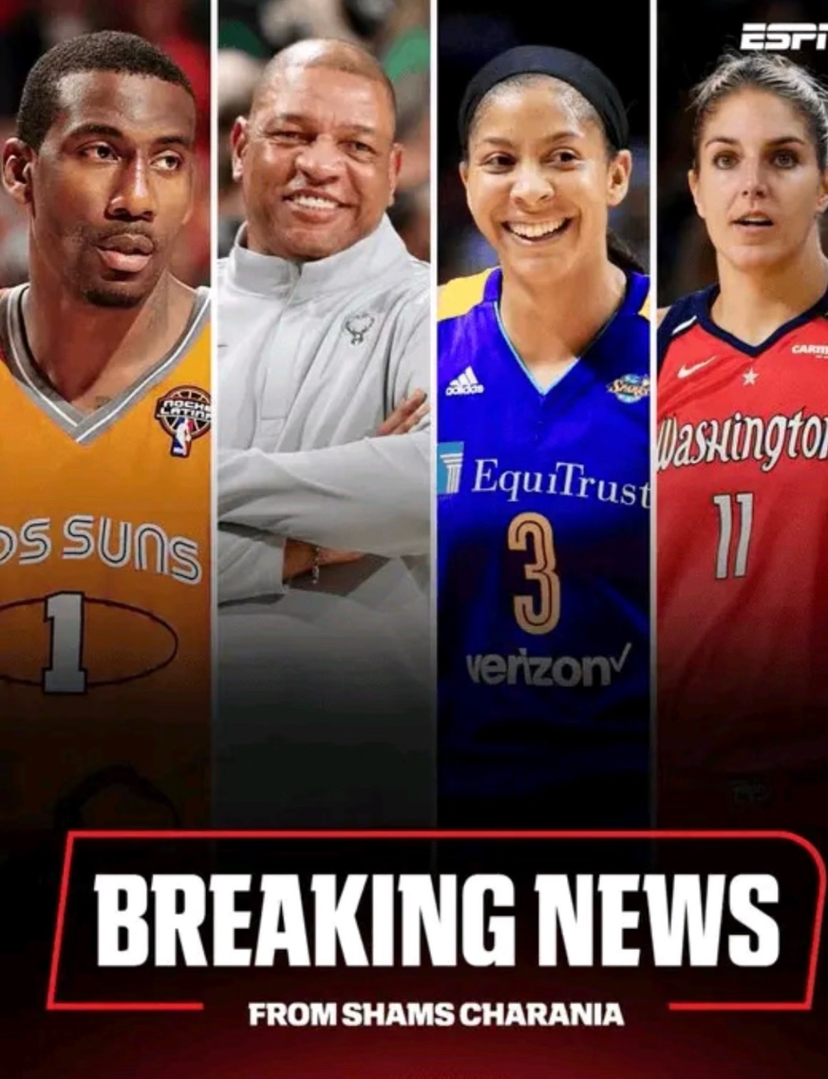 shams：小斯、老里、坎迪斯·帕克、埃琳娜·戴尔·多恩入选奈史密斯篮球名人堂小