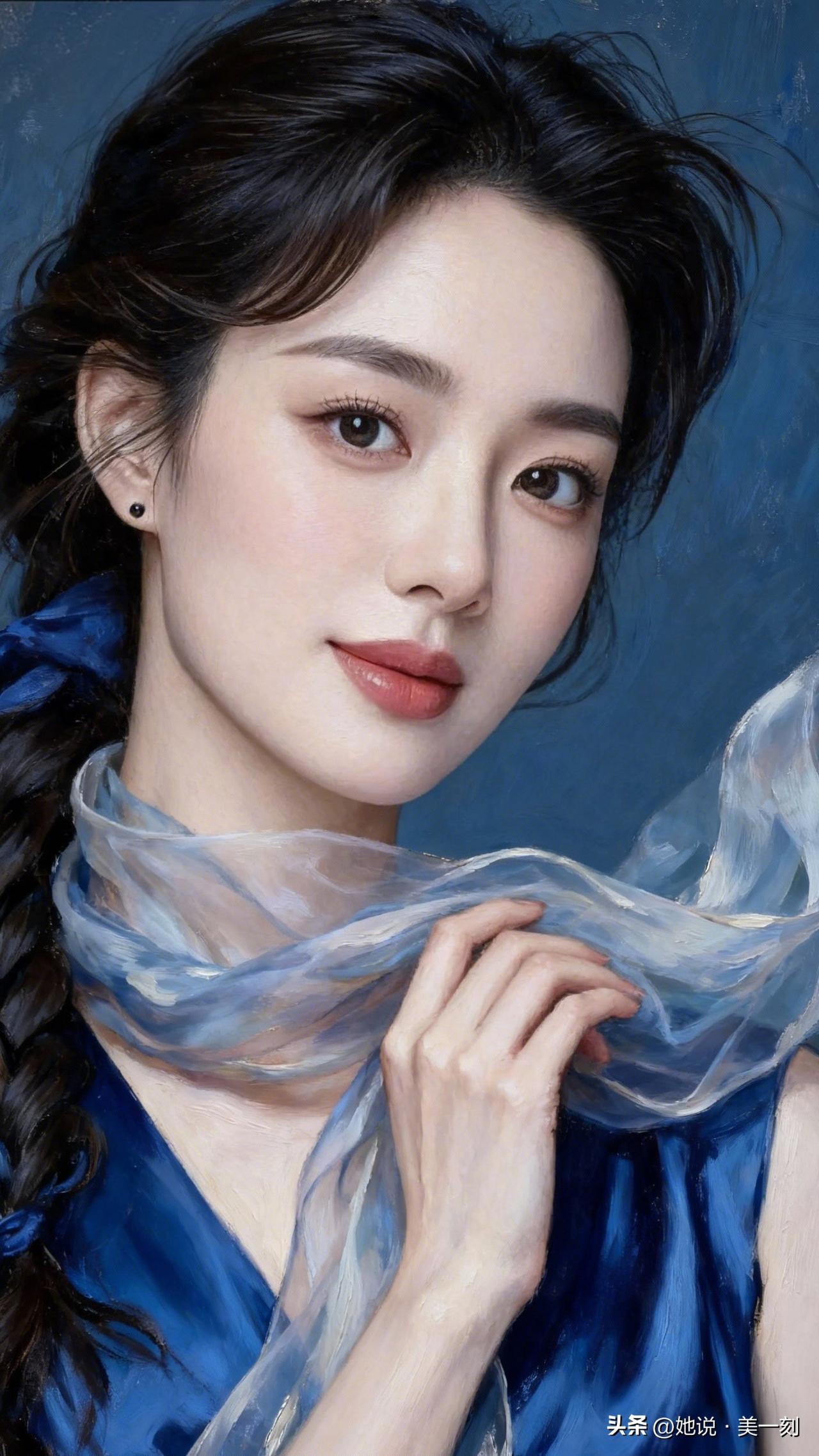 温柔蓝调，梦幻少女，轻纱飘逸，优雅动人。优雅自信穿搭分享