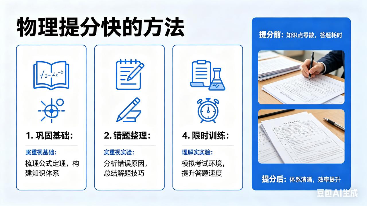 孩子物理不好怎么办？初三马上中考了，孩子物理在60多分左右，怎么办，怎么快速提分