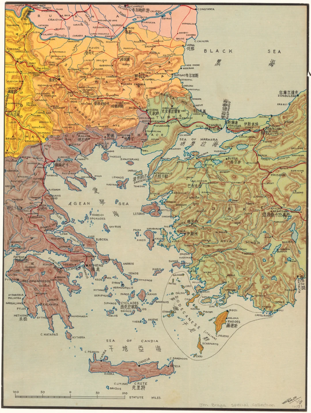 1940年爱琴海及周边地图