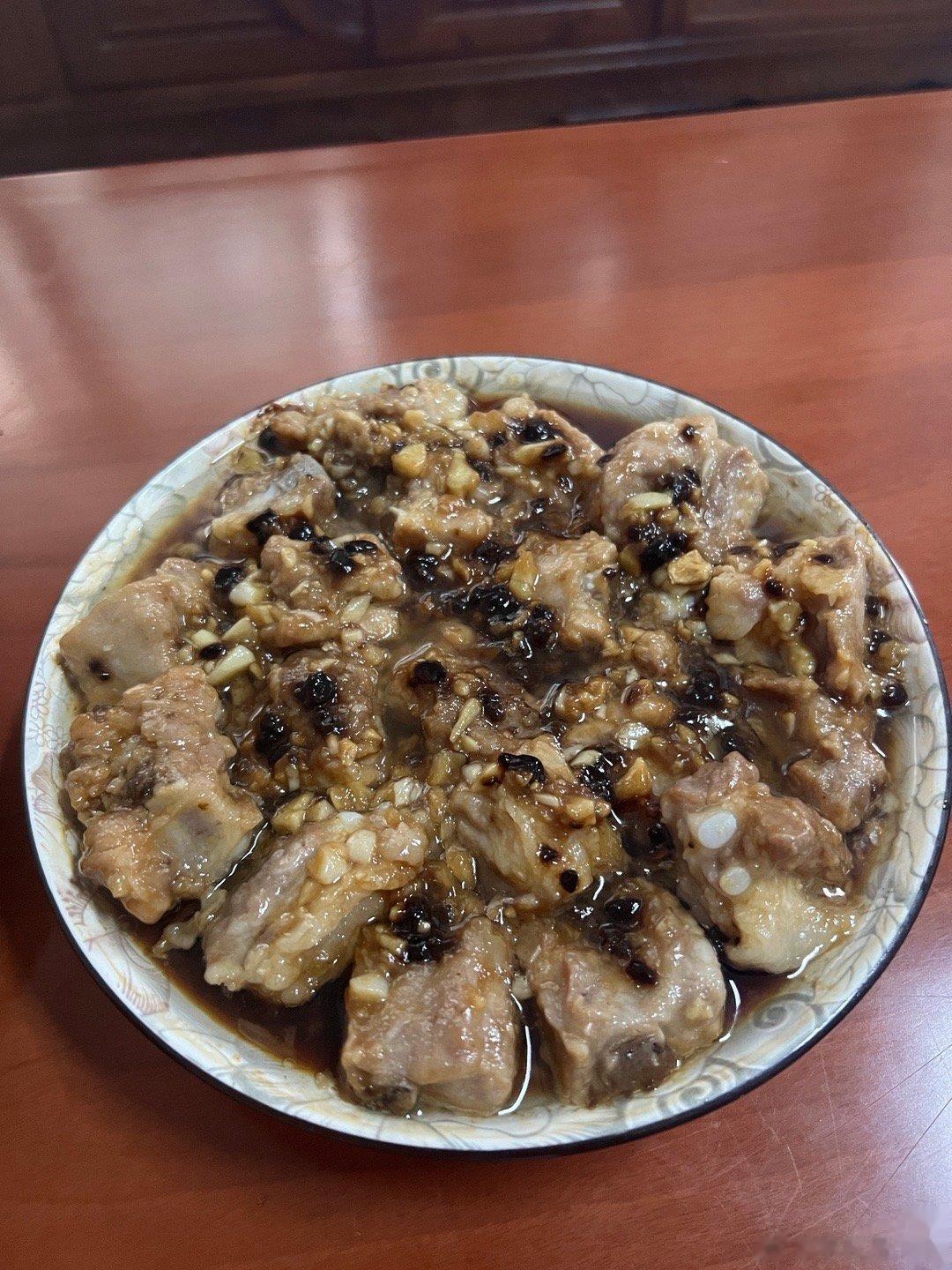 #晚餐# 豉汁蒸排骨  炒油麦菜 ​​​
