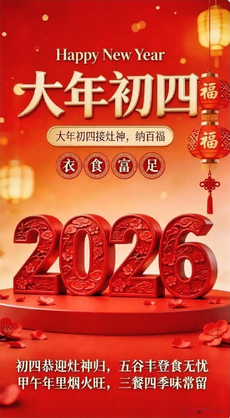 2022新年贺岁，大年初四喜迎灶神，福气满盈！🎉💰🍲灶神吉日 年味灶神 春