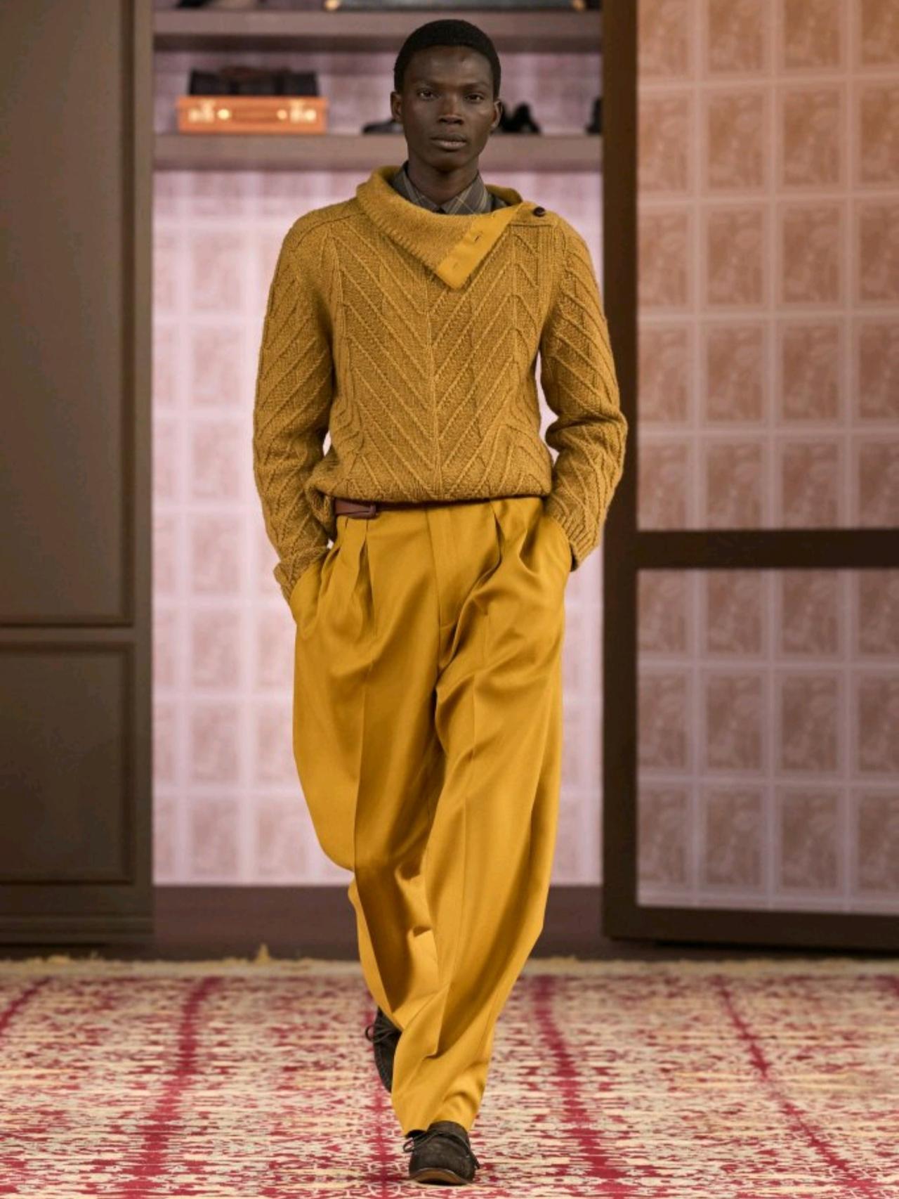 Zegna 2026秋冬男装系列的色彩宛如一幅浓郁的自然油画，以阿尔卑斯雪绒花、