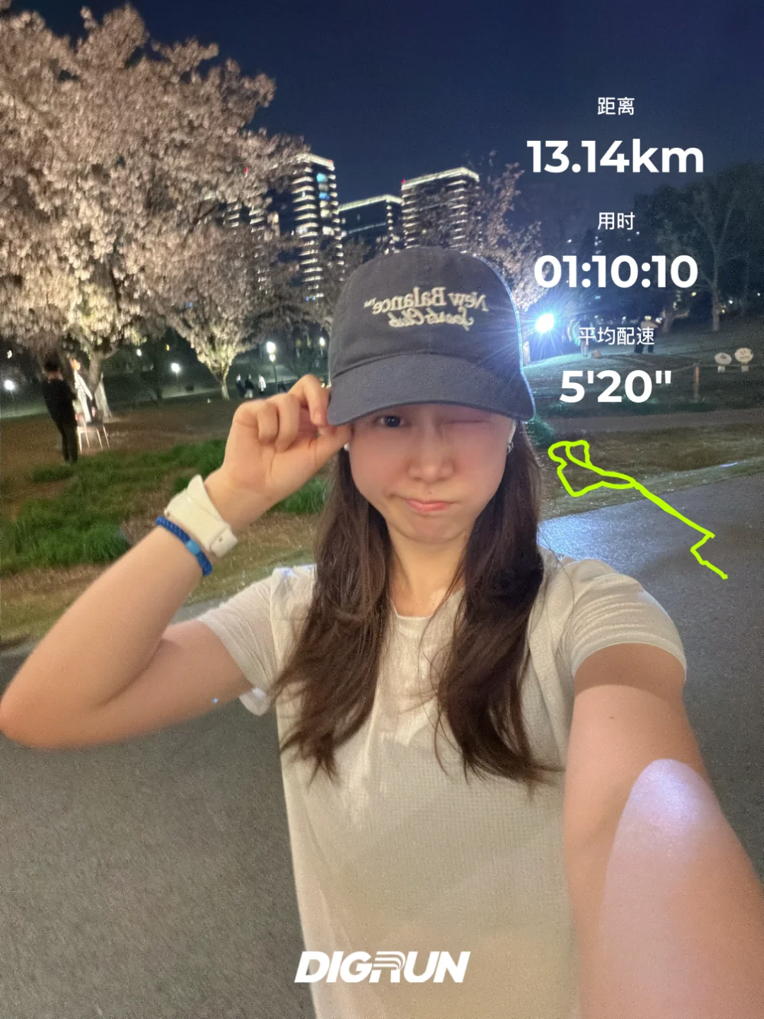 夜跑13k｜错峰赏樱
