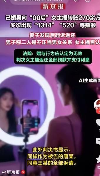 上海，80后已婚男子，疯狂迷恋00后女主播，不惜打赏270万，私底下经常示爱以“