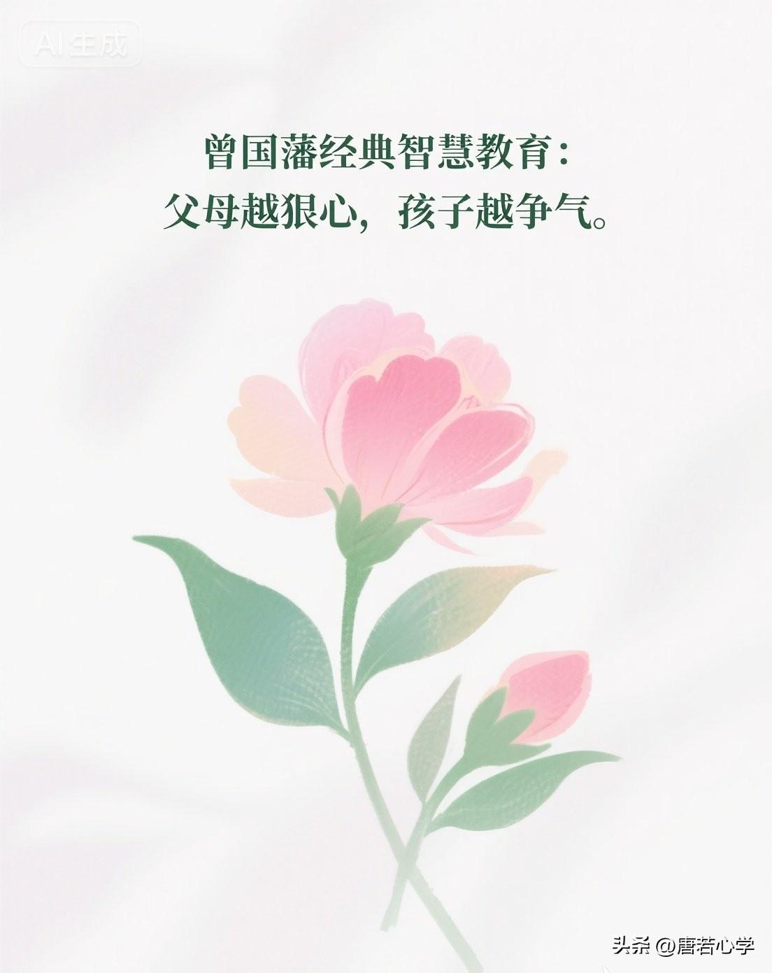 曾国藩经典智慧教育：父母越狠心，孩子越争气。

曾国藩在家书中写道：“子弟之贤否