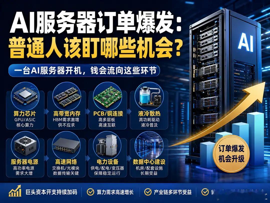 AI服务器超级周期爆发！不要只盯GPU，普通人真正的机会在这里当下AI产业最大的
