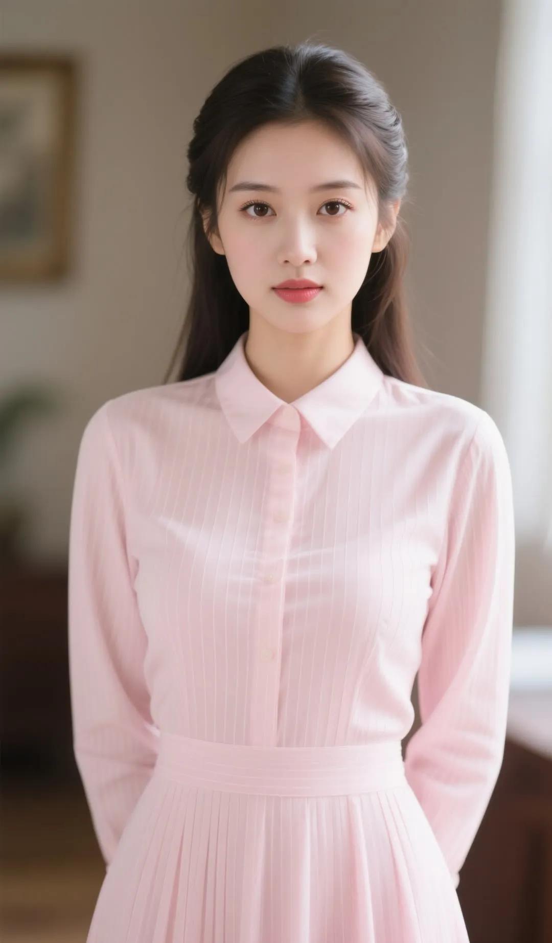 温柔粉裙少女，优雅气质满满！🌸💕