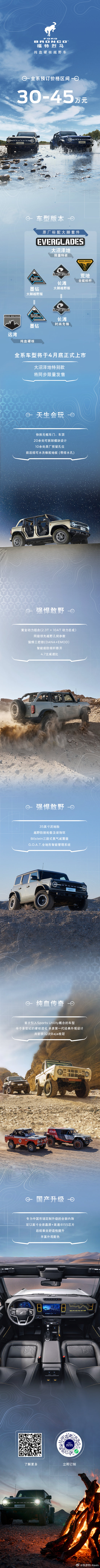 福特烈马发价格了：30-45万元！这价格我觉得真没毛病了！查了下目前这个定价和美