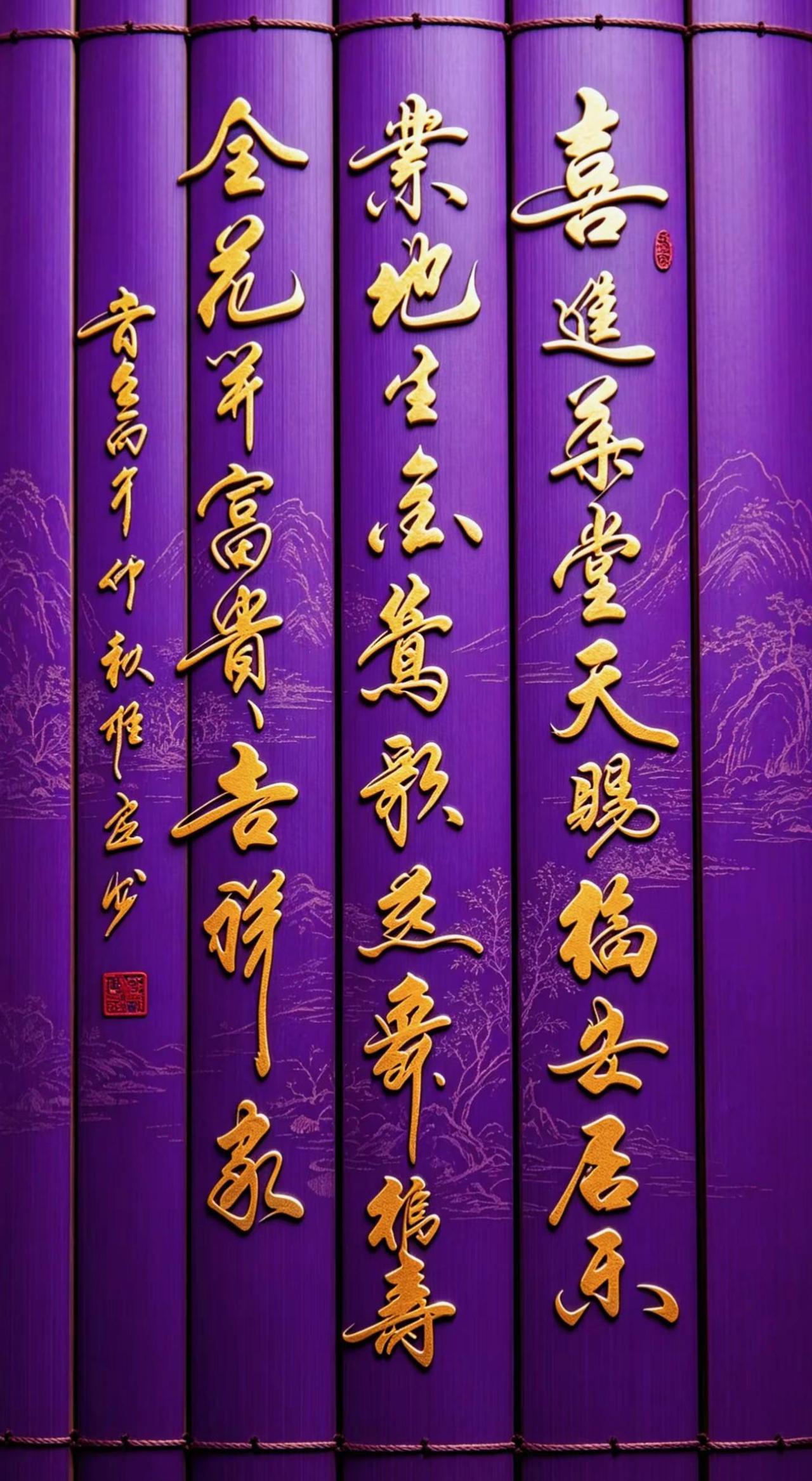 维安书法作品展示。AI紫简篆刻风