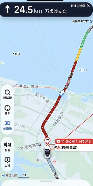 跑深中通道最憋屈的是什么？
不是遇到事故，也不是碰上施工，而是前面看着什么都没有