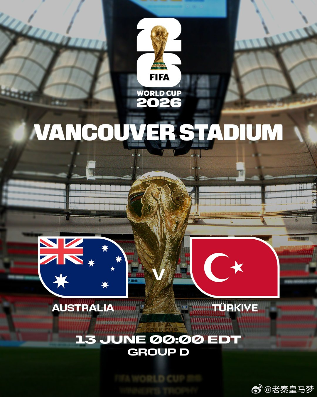 開⚽️连嗤二，这场接着来。时间： ⏰ 12:00联赛：世界杯 澳大利亚vs土耳其