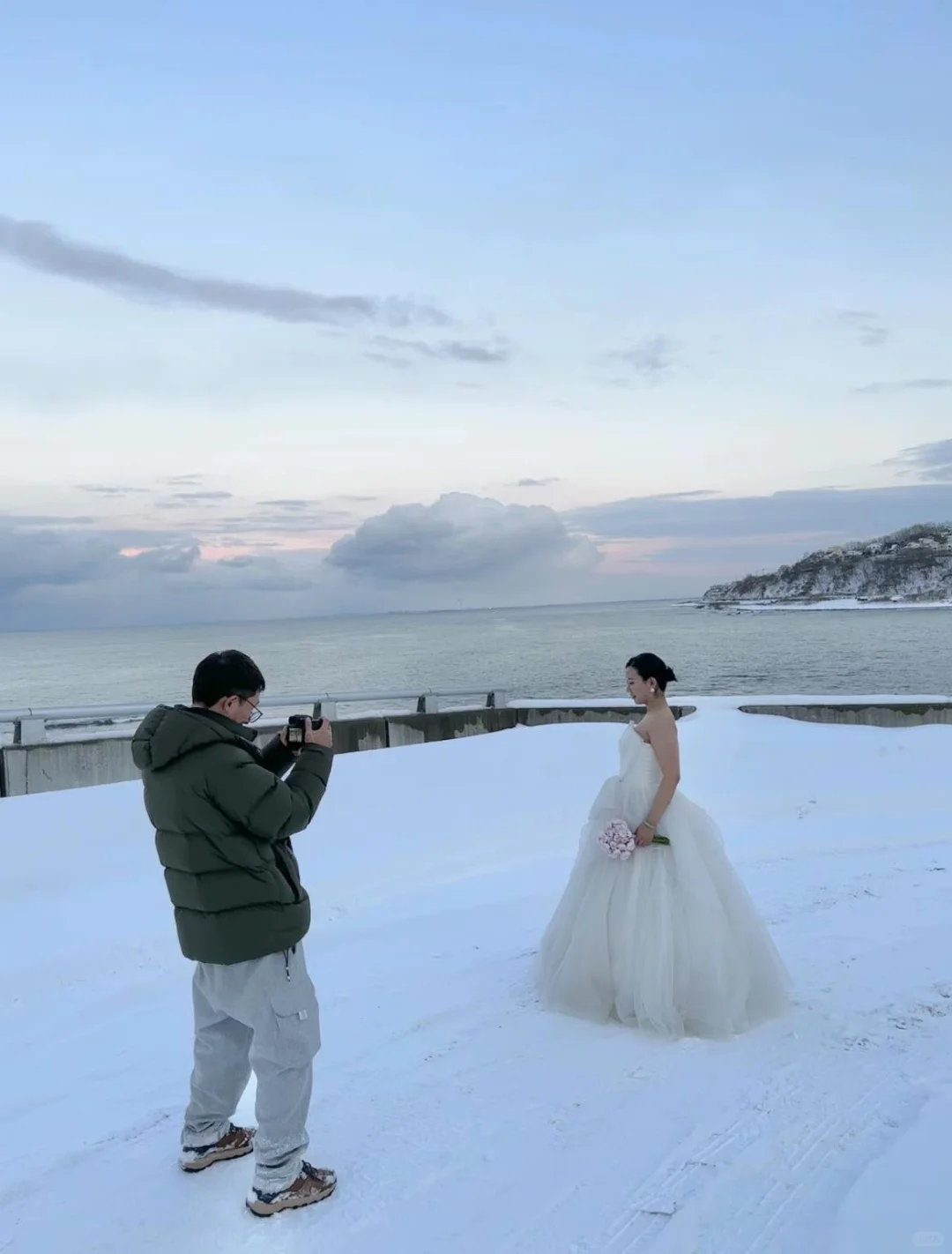 北海道拍摄的一天 暴雪+晴天+日落