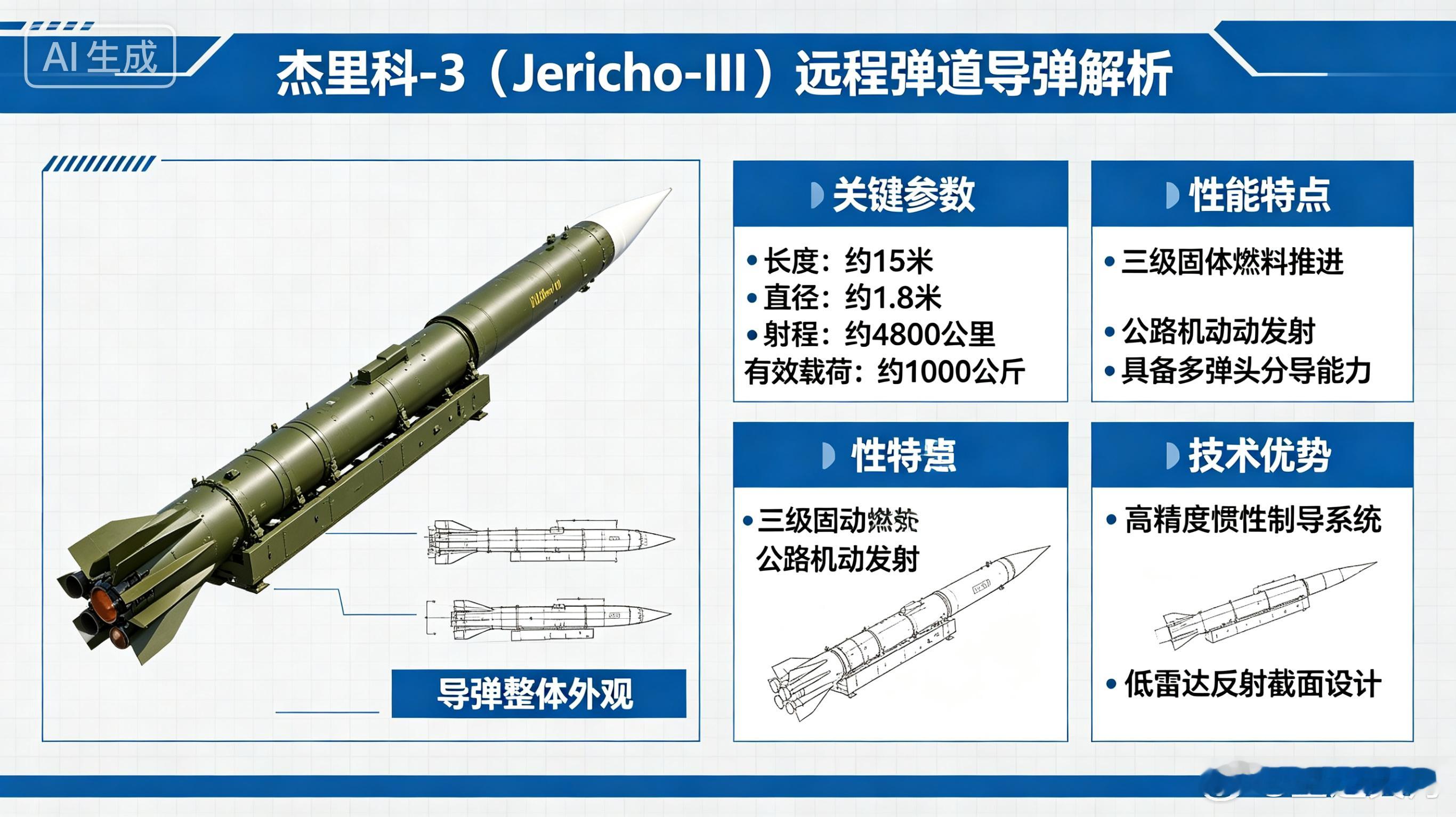 每天认识一件兵器杰里科-3 远程弹道导弹 图文解析装备定位以色列主力远程固体弹道