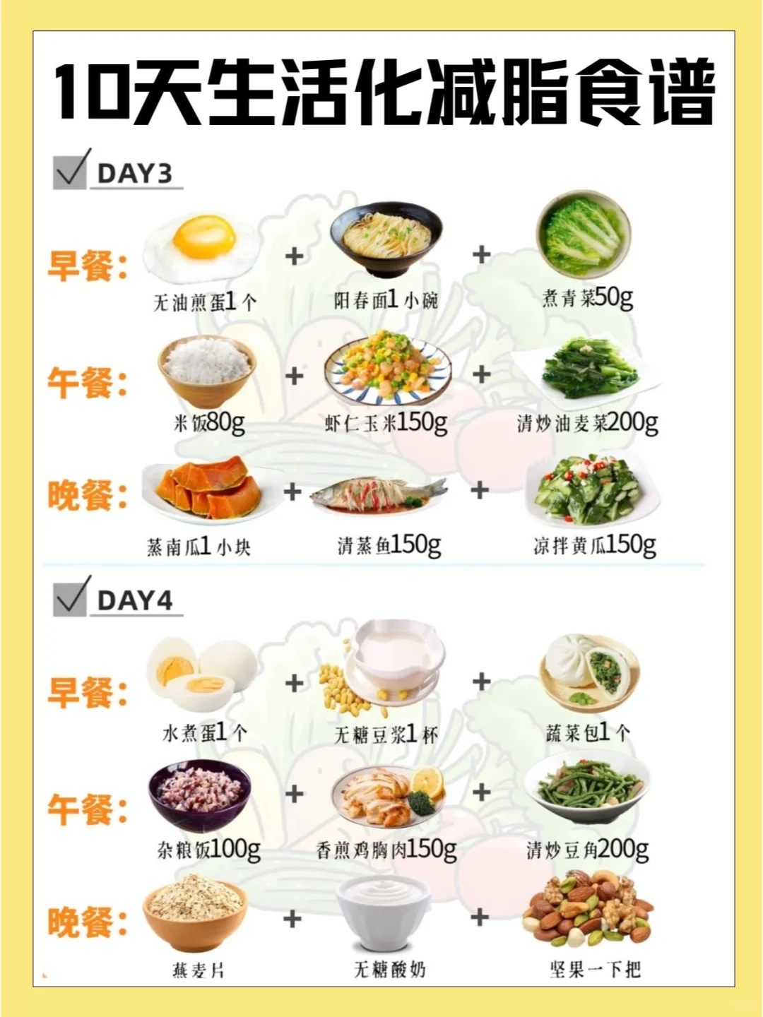 😭生活化减脂，家常菜减脂食谱 📣大橘给大家分享10天家常菜减脂食谱...