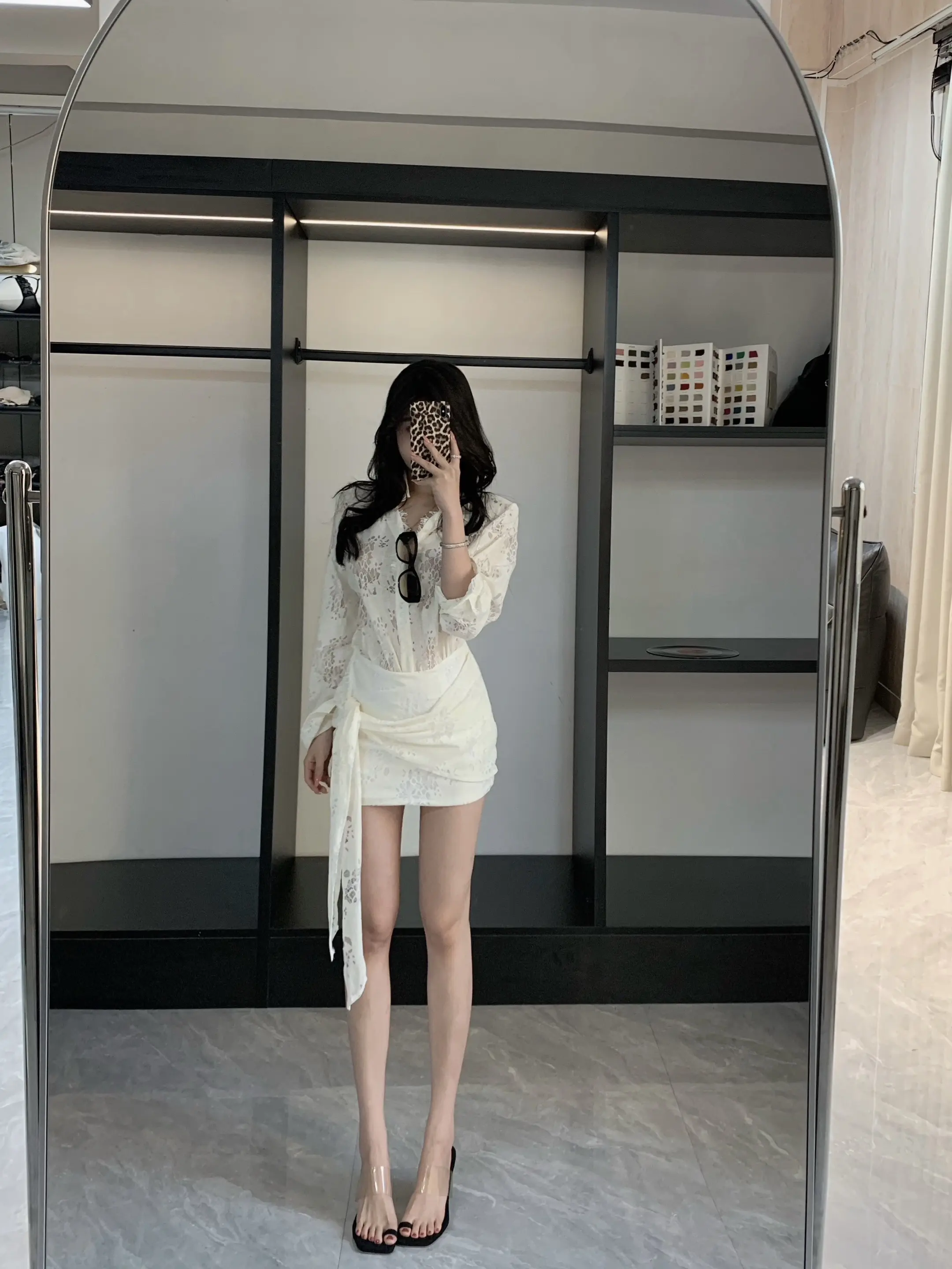 提花衬衫小白裙🤍💭