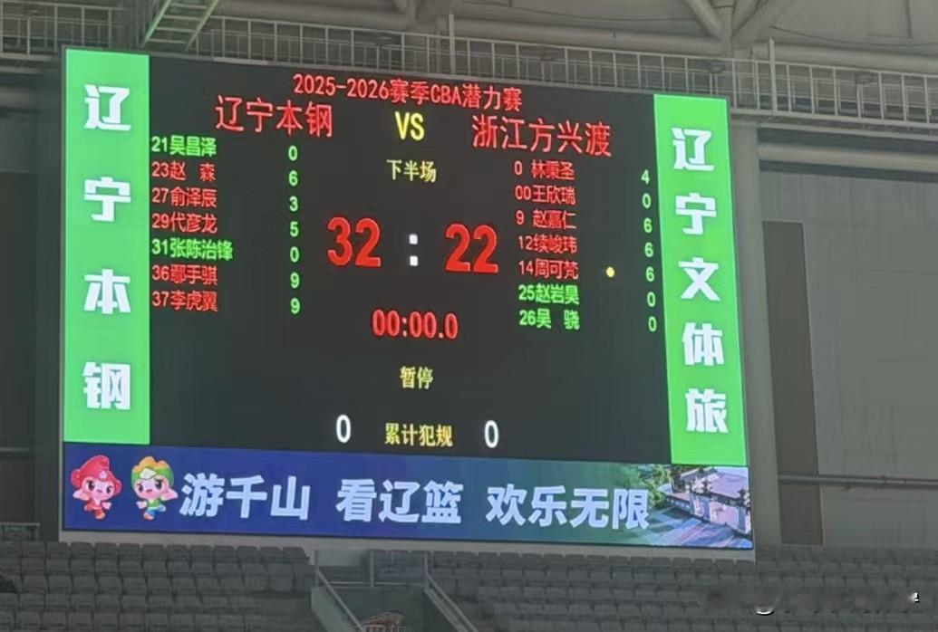 昨晚辽宁队与广厦队的对决，正赛中辽宁队战胜了状态不佳的广厦队。后续的潜力赛里，辽