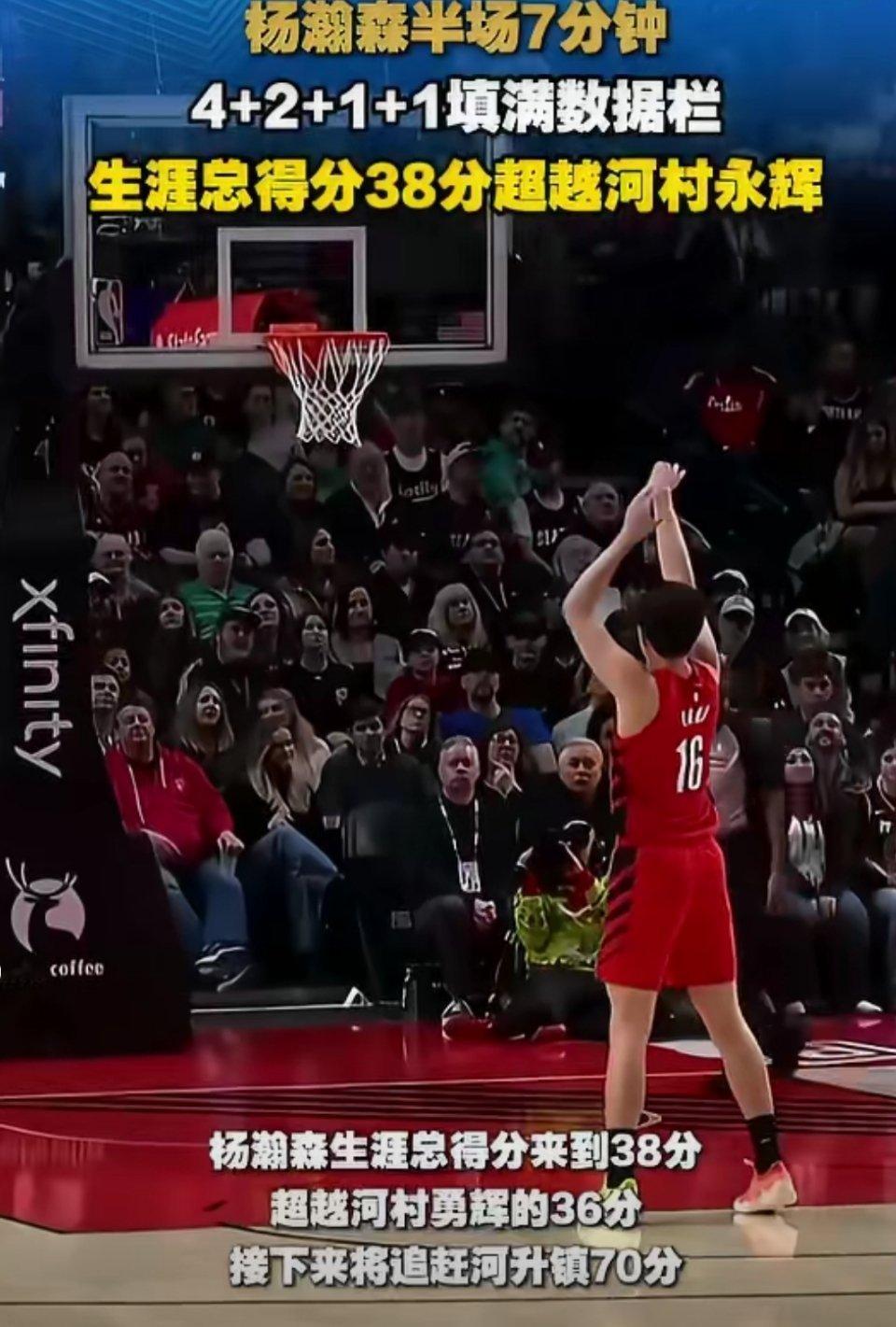 今日开拓者106-110惜败魔术，杨瀚森替补8分钟高效输出4分2板2助1断1帽，