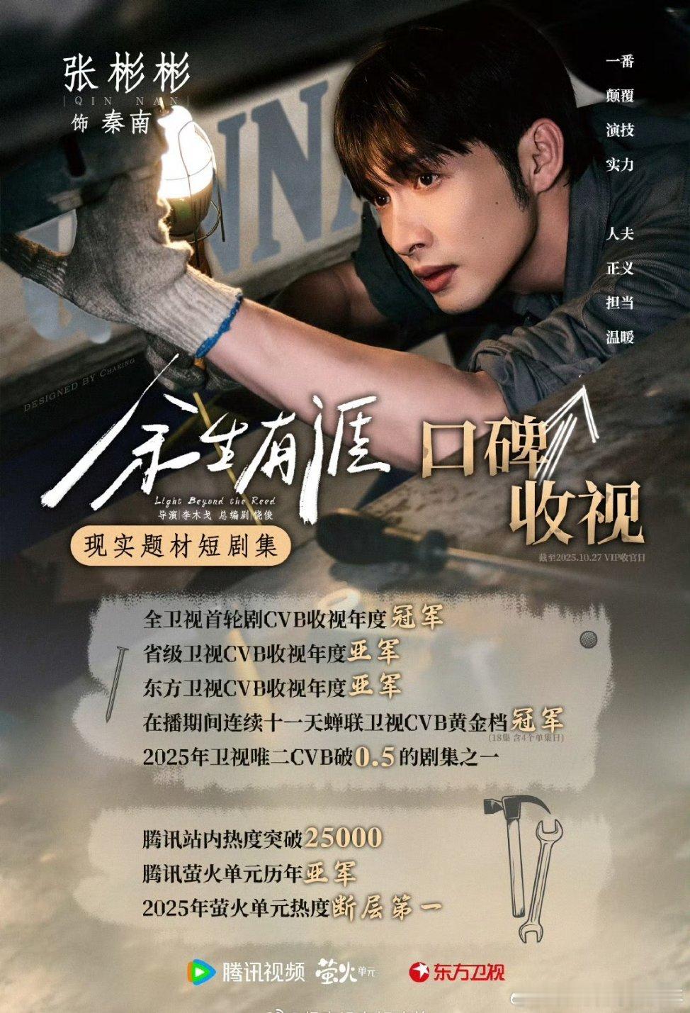 张彬彬《余生有涯》收视口碑双丰收‼️CVB集均收视0.50，暫居卫视首轮剧CVB