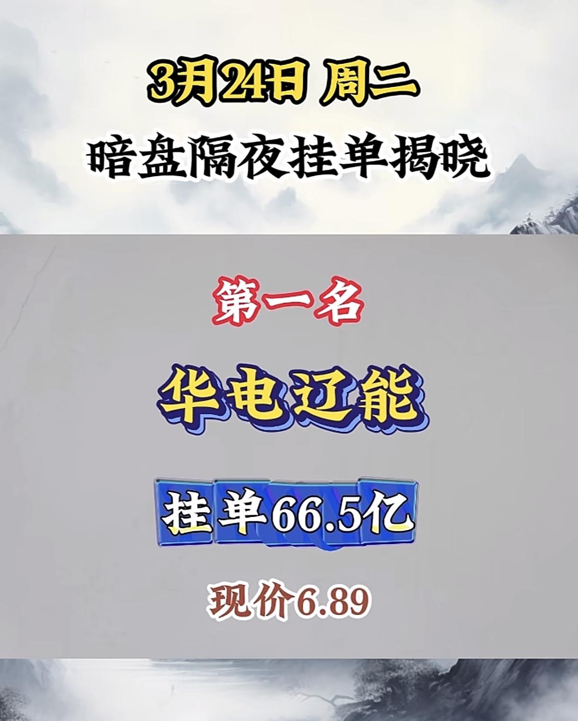 3月24日暗盘隔夜挂单排行榜揭晓

金煤科技这波暗盘隔夜挂单太猛了！现价4.03