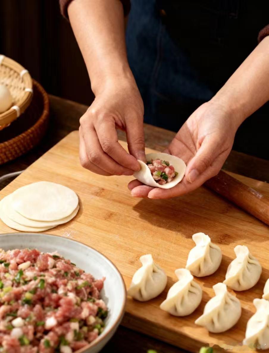 饺子一吃团圆味就有了冬天的幸福是一碗饺子给的 在外打工最想念的就是家里的饺子，放