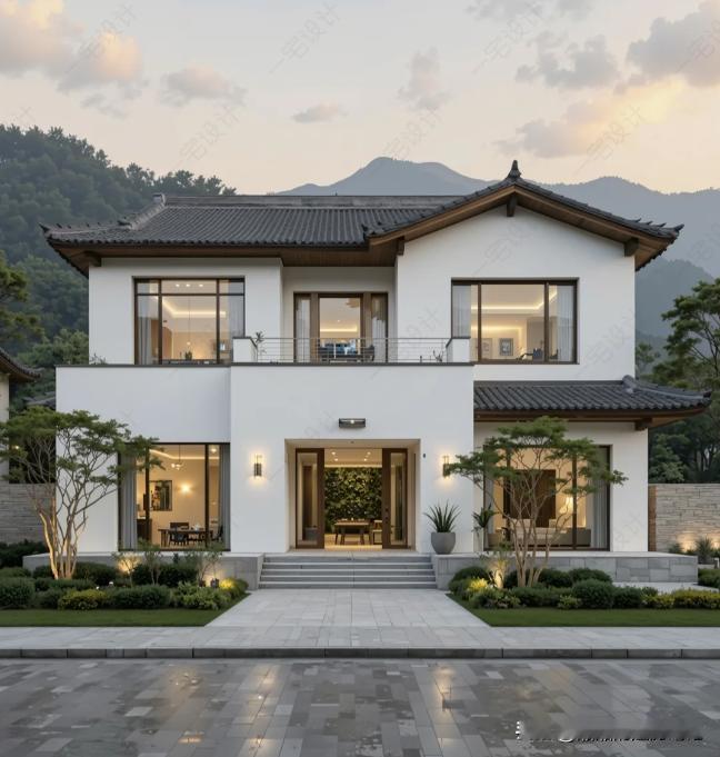 好喜欢这个设计师的作品，真的接地气，适合在农村建房。

第一款:  外观简约耐看