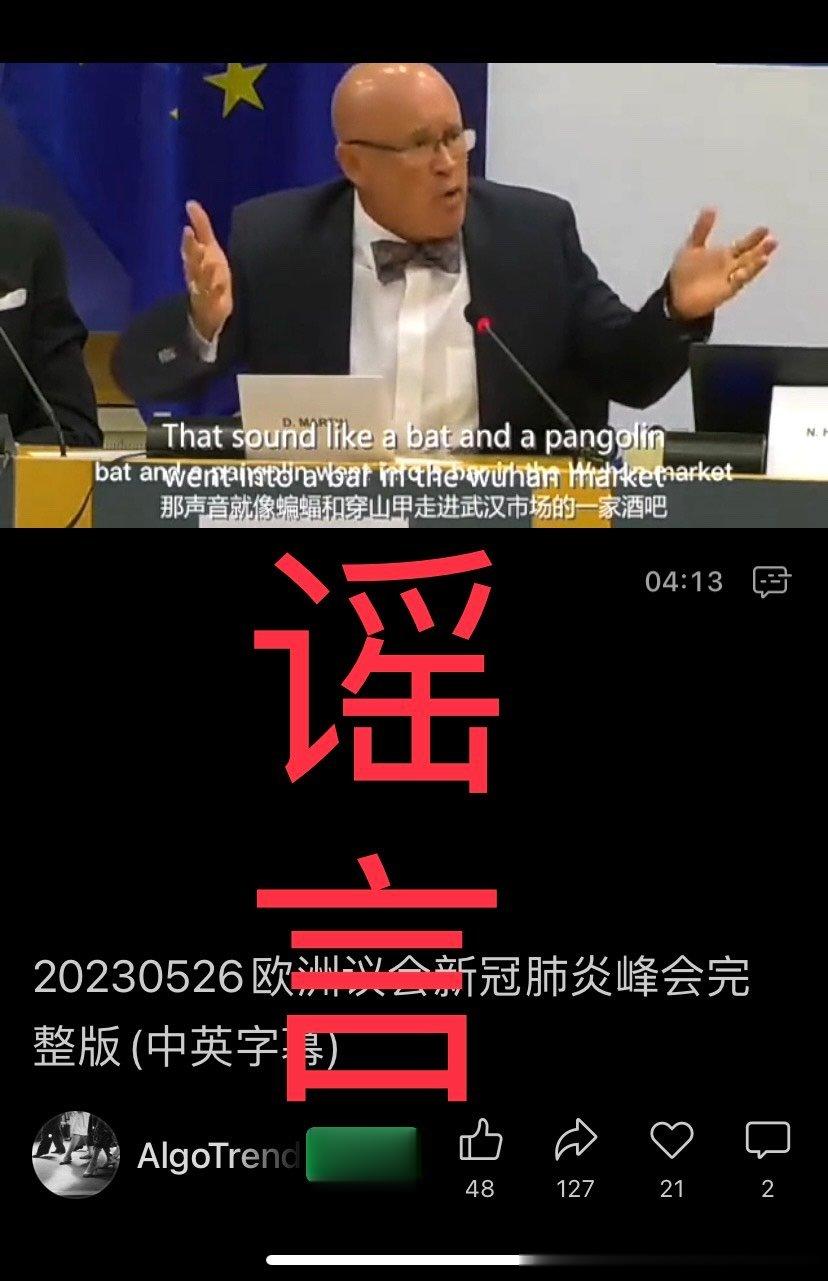 “第三次国际新冠峰会”：李逵还是李鬼？看到一个标记着“欧洲议会新冠峰会”的视频，