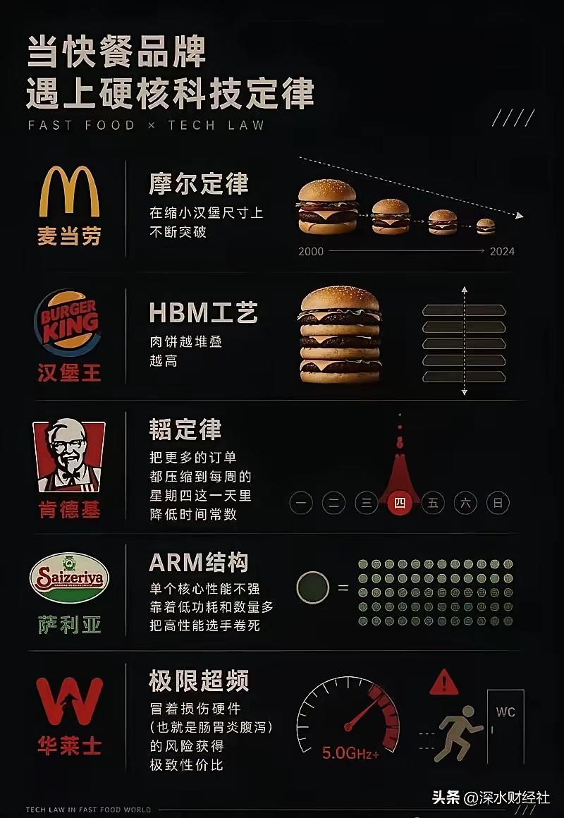 用芯片科技定律打开快餐圈，各大餐企对标科创企业太形象！
 
同样是硬核发展逻辑，