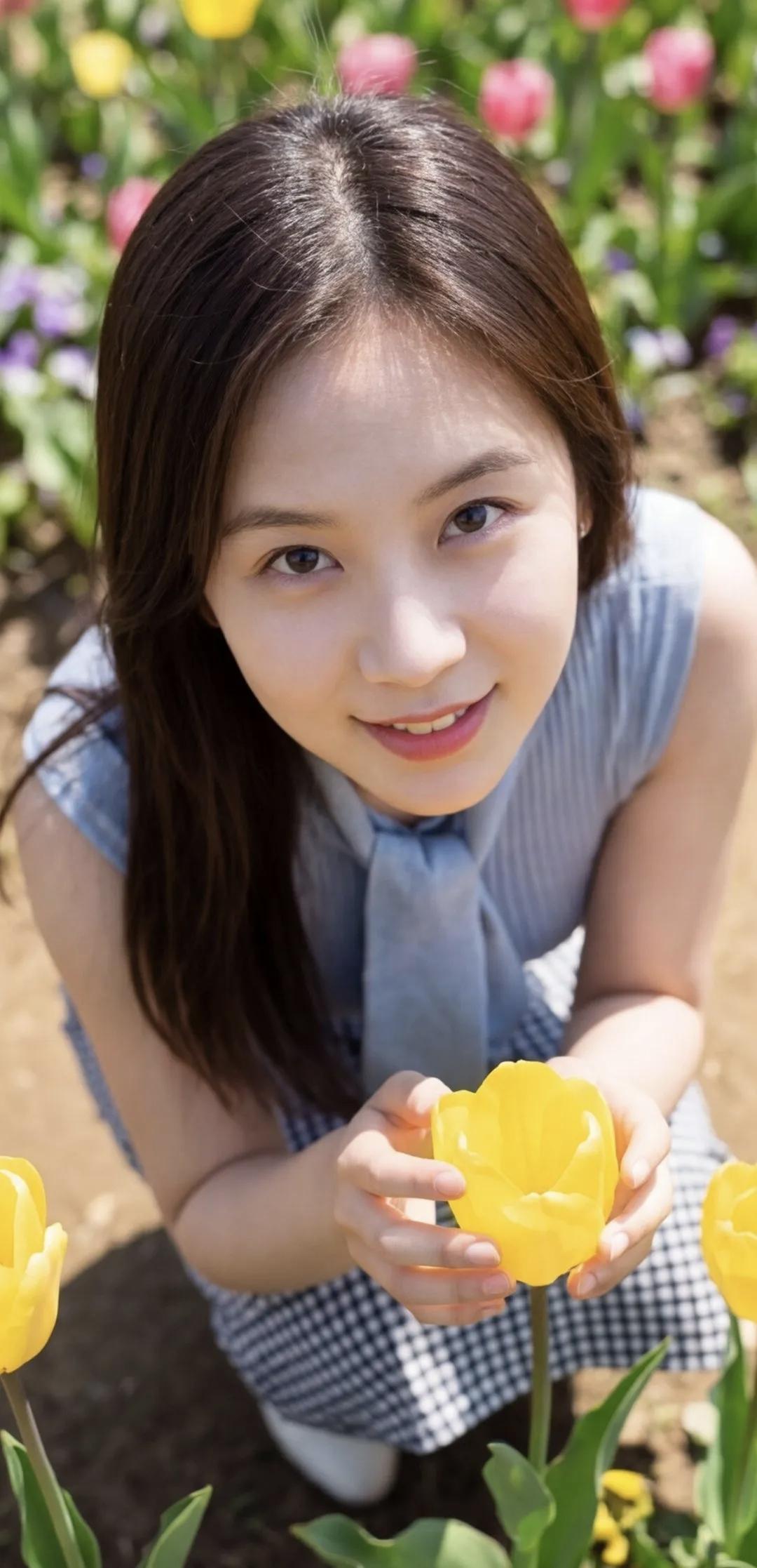 阳光下的少女与郁金香🌷🌸🌼端庄大气上档次你是喜欢风情万种，还是温柔体贴 气