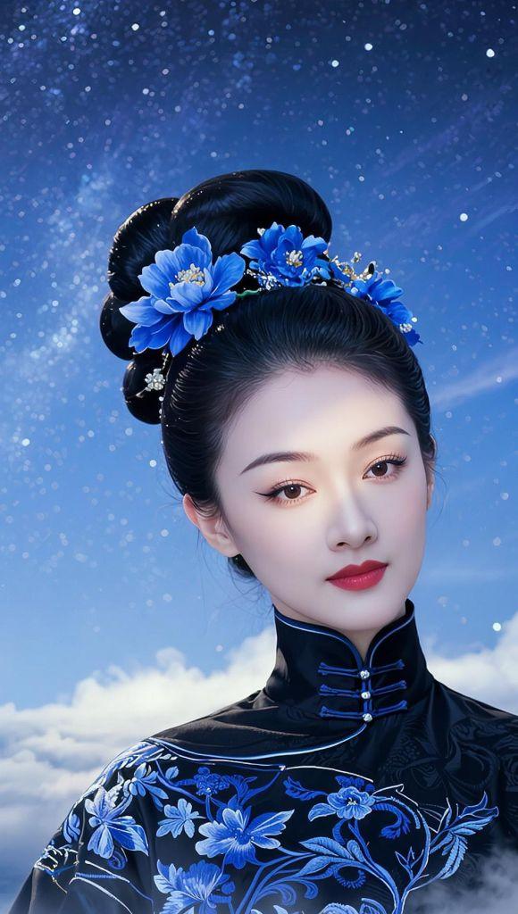 AI蓝调古风照 随变ai随便玩 古装美人 国风古韵 古装造型